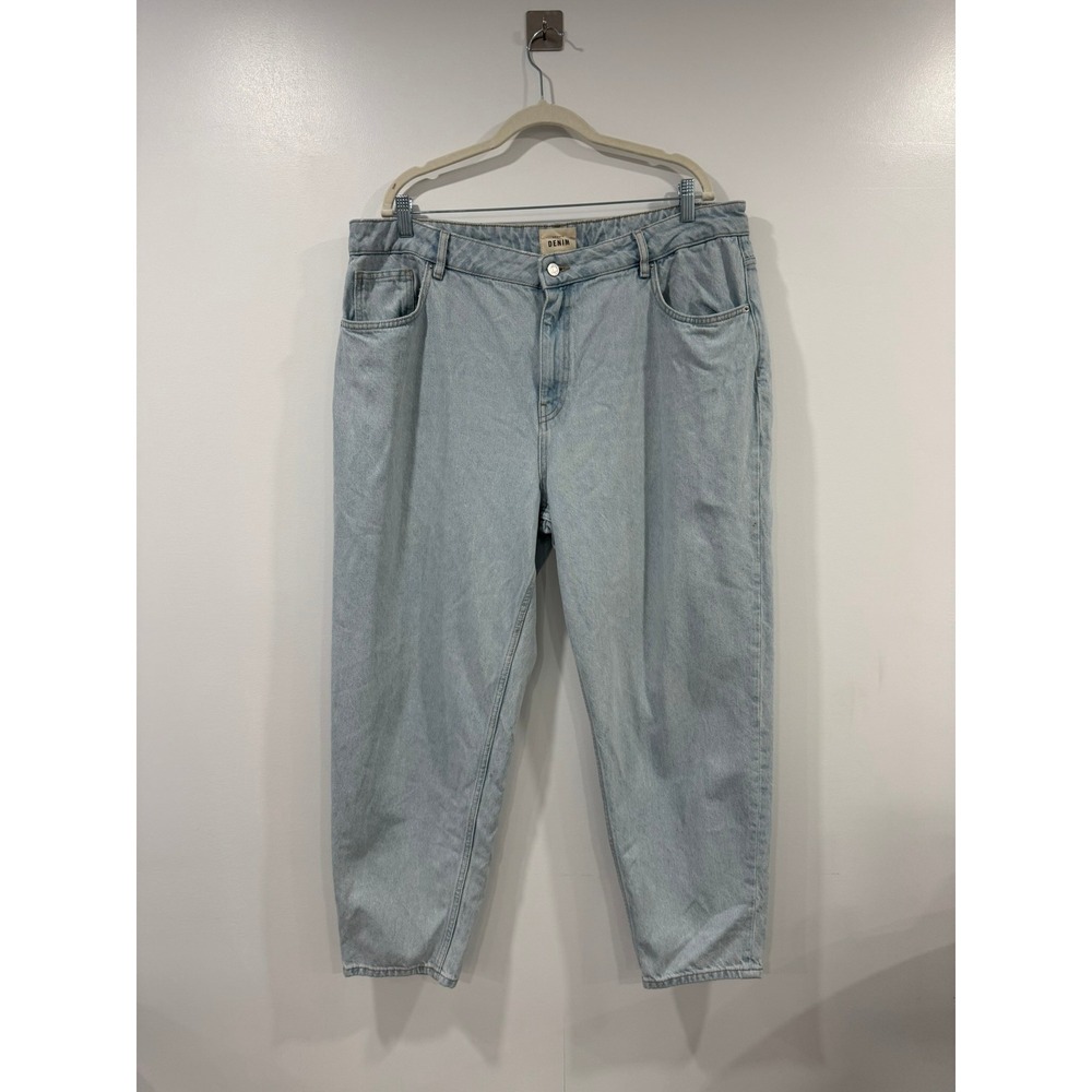 Sézane Women Light Wash Blue Denim Tapered High Waisted Jeans Size 48 US 16